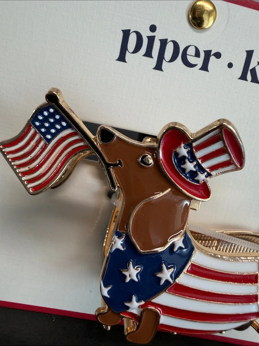 Piper K | Dachshund 4th Of July Metal Hair Clip